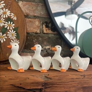 Set of vintage Ceramic Goose Napkin Holders